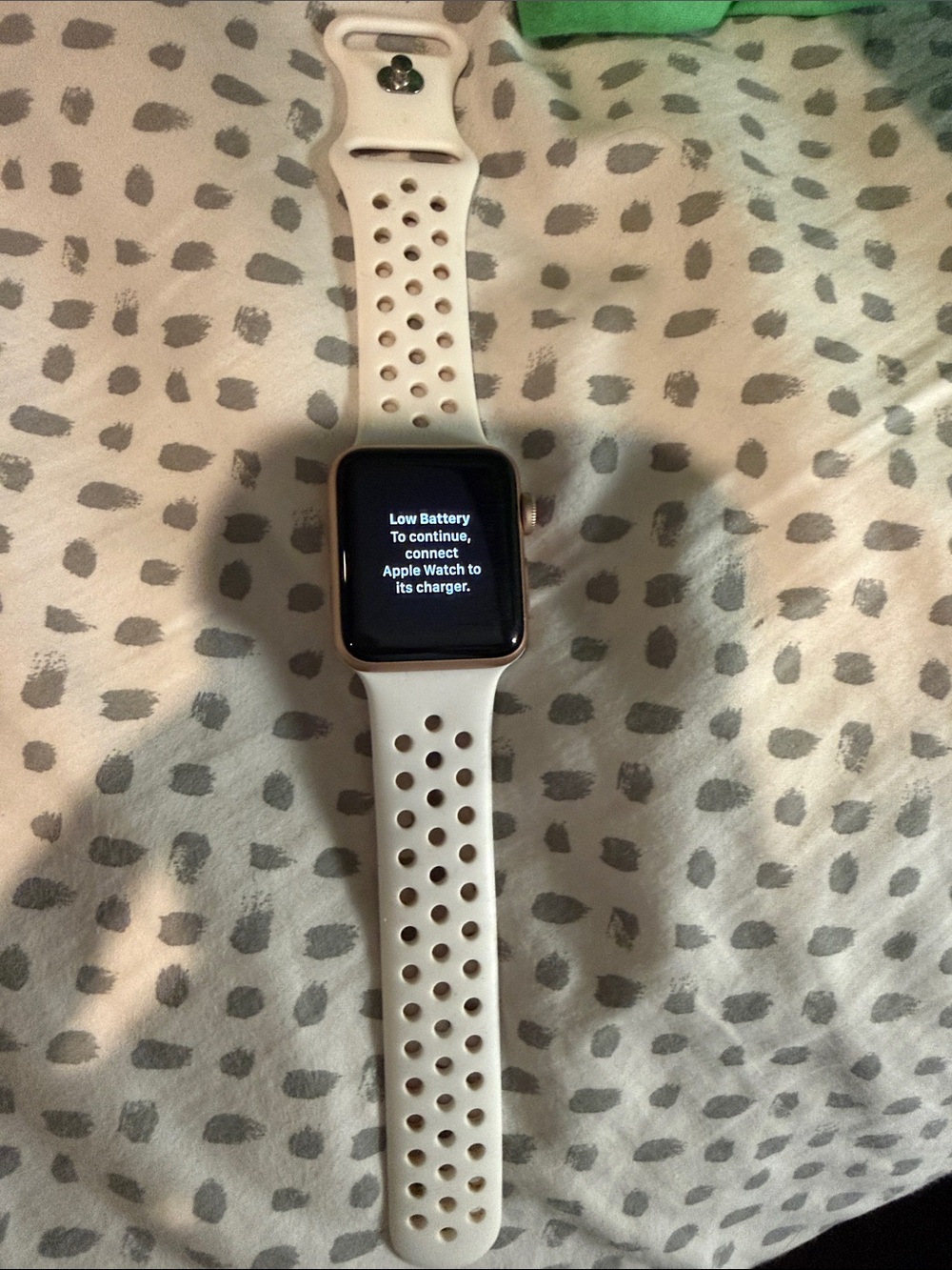 Apple Watch with White Perforated Sport Band